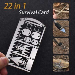 Outdoor multifunctional fish hook card 22 in one portable fishing and hunting tool field survival tool fishing gear and fishing equipment HW31