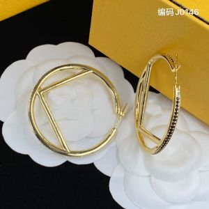 Kvinnor Hoops örhängen Diamond Hoops Fashion Womens Circle Gold Silver Earring Jewelry Luxurys Designer F Earrings Letter Studs Box 2307151PE