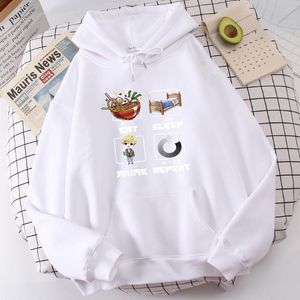 Men's Hoodies Eat Sleep Anime Repeat Noodles Classical Spiritual Sweatshirt Hip Hop Soft Top Gorgeous O-Neck Hoodie Mens