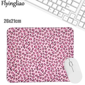 Estampa de leopardo rosa bonito almofada de mesa mouse pad laptop mouse pad teclado protetor de desktop material de escritório escolar