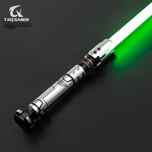 LED Light Sticks txqsaber Neo Pixel Judger Smooth Lightsaber Metal Hilt Proffie med Stripe Blade Cosplay Jedi Laser Sword Christmas Toys 230714