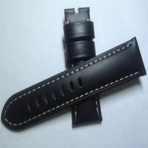 새로운 24mm mens 검은 갈색 가죽 watchband 악어 질감 일류 품질 305q
