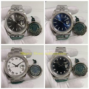 15 Färg Real Po 904L Stål Dyrtur Automatisk herr 41mm Datum Black Green Blue White Grey Diamant V12 FLUTED BEZEL 242L