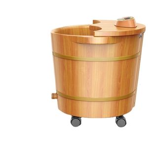 Buckets Foot Bath Barrel Electric Massage Tub Household Heating Washing Wooden Automatic Constant Temperature over Calf 230714