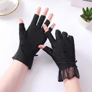 Nagelkonstsatser 1Pair Ice Silk Anti-UV Manicure Gloves UV Gel Protective Fingerless Tools LED Light Dryer Radiant