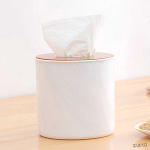 Tissue Boxes Napkins Home Kitchen Round/Square Wooden Tissue Box Case Napkin Holder Home Organizer Office Table Accessories Napkin Tray R230714