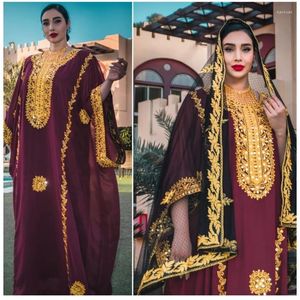 Etnik Giyim bordo Dubai Fas Kaftans Farasha Abaya Elbise Çok Süslü Uzun Seksi Kadınlar