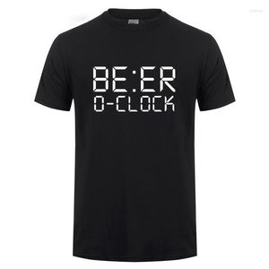 Herren-T-Shirts, Bier-Uhr-Trinkparty-Witz-T-Shirt, lustiges Geburtstagsgeschenk für Männer, Vater, Vater, Papa, Ehemann, O-Ausschnitt, Baumwolle, kurzärmelig