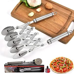 Stampi da forno 5 ruote Tagliapasta Spezzatrice laterale Coltello per pasta Lama flessibile Rullo per pizza Pelapatate Ruota in acciaio inossidabile 230714