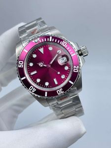 Relógios Masculinos Moda Clássico Designer 40mm Movimento Mecânico Automático Novo Estilo Rosto Roxo Relógios de Pulso Homens Pulseira de Aço Inoxidável Relógios de Pulso para Homens Esportivos