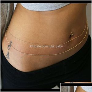 Belly Chains Fashion Sexy Goldsier Double Layer Beads Waist For Women Summer Beach Body Chain Ornament Jewelry Cdbyp Kbphg Drop Deliv Dhzmh