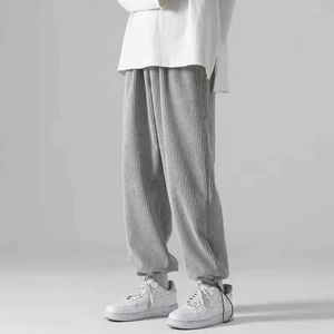 Pantaloni da uomo 2023 Uomo Cravatta Gamba Dritto Velluto A Coste Tinta Unita Pantaloni Oversize Caldo Coreano Streetwear Per L'usura Quotidiana Pantaloni Della Tuta