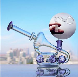 5.5 inç cam su bongs nargile heady cam dab teçhizatlar sigara boruları geri dönüştürücü benzersiz bong aksesuarları 14mm kase