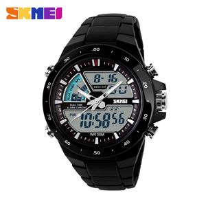 Skmei Fashion Men Kwarc Watch Dual Downise Wiele strefy czasowej Kalendarz Sport Wodoodporne męskie na rękę Relogio Masculino 1016