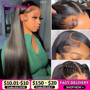Synthetic Wigs Cynosure 13X413X6 HD Transparent Lace Front Human Hair for Women Pre Plucked Remy Brazilian Straight Frontal Wig 230714