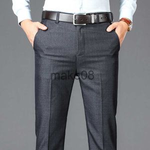 Мужские брюки Новый бизнес повседневной костюмы Мужчина Сплошная высокая талия офисные офисные брюки Мужчина Классический стиль Классический стиль Длинные брюки плюс размер J230714