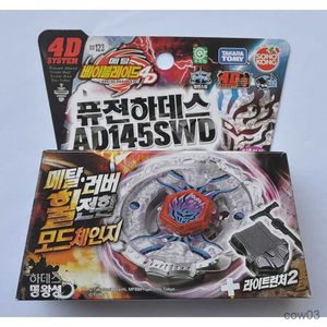 4D Beyblades Takara Tomy Beyblade Metal Battle Fusion Top BB123 BLEND DEATH AD145SWD 4D COM Light Launcher R230714