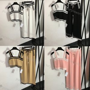 디자이너 여성 스포츠웨어 패션 2 조각 슬리빙 조끼 T 셔츠 바지 여름 조깅복 풀오버 정장 4 색
