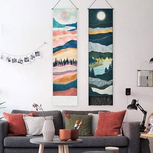 Arazzi Moon Phase Tapestry Wall Hanging Botanical Floral Hippie Flower Tappeti Dormitorio Decor Starry SkyCarpet 230714