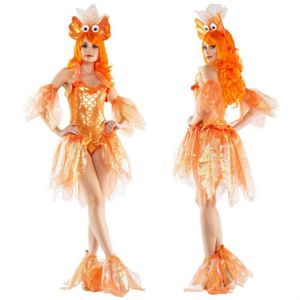 Goldfish Costume Adult Funny Fish Halloween Fancy Dress MS10032203S