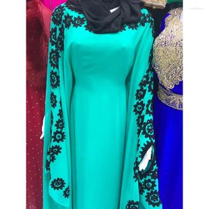Etniska kläder Sea Green Dubai Marocko Kaftans Farasha Abaya -klänningar är mycket snygga med europeiska och amerikanska modetrender
