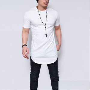 Herren-T-Shirts Stil Männer Neues Rundhals-Kurzarm-T-Shirt in den langen Europa- und Vereinigten Staaten-Hemden Drop-Lieferung Bekleidung Männer Dhpql