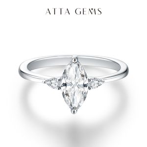 Attagems 2023 Marquise 1ct 1ct Moissanite Ring Pure 10K 14K 18K настоящие золотые кольца для женщин -годовщина