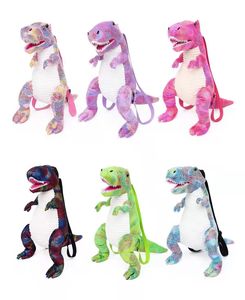 Vår mode populära färgglada dinosaurie plysch ryggsäck personlig tyrannosaurus rex tecknad barn skolväska