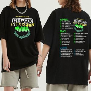 Men's T Shirts Ferxxo Fire T-shirts Cotton Short Sleeve Feid Tour Shirt Harajuku Casual Hiphop Rnb Rapper T-shirt Aesthetic Clothing