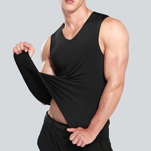 Mens Tank Tops No Trace Men Colete Roupa Interior Para Camisola Transparente Camisas Bodyshaper Masculino Fitness Decote V Fino Sem Mangas 4XL 230713