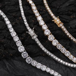 Hip Hop Big Small Tennis Chain Necklace Bracelet Jewelry Set for Men Women Gift