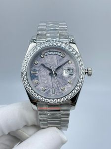 Boutique-Herren-Business-Uhren, silberne Edelstahl-Boutique-Uhr, Diamant-Lünette, automatische mechanische Herrenuhren