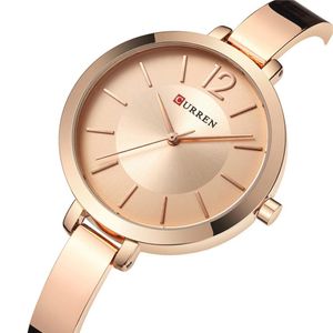 Curren Women Watches Top Brand Luxury Gold Ladies Watch Rostfritt Steel Band Classic Dress Armband Female Clock Lover Gift 9012241L