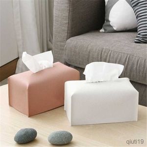 Tissue Boxes Napkins Large Creative PU Leather Tissue Box Napkin Holder Home Car Decoration Bedroom Living Room Kitchen Roll Paper Storage Case R230714