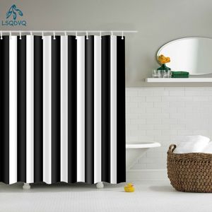 Zasłony prysznicowe Czarno -białe geometryczne geometryczne zasłony prysznicowe łazienki Fraby Wodoodporne zasłony poliestrowe z haczykami 230714