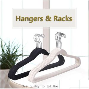 Hangers Racks Veet Flocking Hanger Non Slip Clothes Rotatable Hook Coat No Trace Pant Windproof Clothe Rack Vt0404 Drop Delivery H Dhczr
