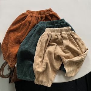 Hosen Cord Kinder Hosen 2023 Frühling Herbst Jungen Mädchen Kind Koreanische Breite Bein Baby Casual Lose Fashion Cargo 80 130 230714