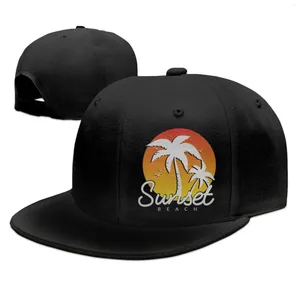 Ball Caps Beach Palm Snapback Hats For Men Women Flat Brim Bill 3D Print Adjustable Hip Hop Plain Baseball Cap Sport Travel Dad Custom