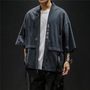 Ethnische Kleidung Stickerei Haori Baumwolle Mäntel Harajuku japanischen Stil Strickjacke Männer Samurai Kimono Roben Yukata Asiatische Kleidung Frauen239K