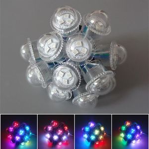 50st Lot DC12V WS2811 26mm diameter transparent täcke LED -modul Exponerad punktljus 3 lysdioder 5050 SMD RGB -chips 3LED PIXEL WATERP215V