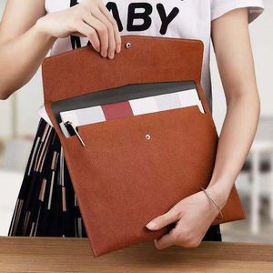 Storage Bags A4 Business File Bag Faux Leather Portfolio Large-capacity Document Envelope Holder For Home Office