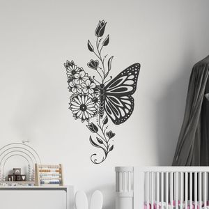 Wall Stickers Beauty Butterfly Mandala Yoga Studio Wall Decals Living Room Boho Lotus Animal Wall Decals Bedroom Vinyl Home Decoration 230714