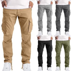 Men's Pants Men Zip- Button Baggy Sweatpants Summer Solid Color Casual Loose Fit Drawstring Ankle Pleated Jogger Cargo Pant With Pockets