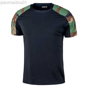 Erkek Tişörtleri Taktik T-Shirt Kısa Kollu Camo Hızlı kuruyan Nefes alabilen Yaz Erkekler Kadınlar Askeri Hayranlar Groming Casual Kısa Kollu Gömlek L230713