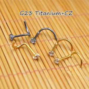 Navel Bell Button Rings 50pcs/Lot CZ Nose Stud Screw G23 Nose Ring Nose Piercing 20G 230713