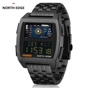 NORTH EDGE 2022 Relógio Digital Masculino Retro Industrial Metal Estilo À Prova D' Água 50M Relógios Esportivos Para Homens Hora Mundial reloj de hombre