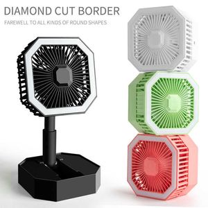 Electric Fans USB Portable Fan Mini Folding Fan Summer With LED Light Fan For Travel Home Desktop Bedroom Office Multifunktionell laddningsbar