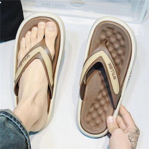 Slippers Men'S Personalized Anti Slip Flip Flop Summer Fashion Eva Thick Sole Cloud Beach Shoes Large Casual