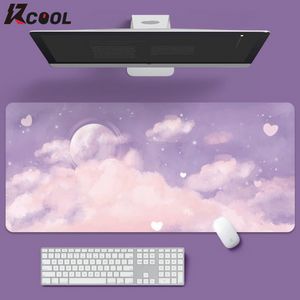 Tapete de mouse de paisagem de nuvens roxas Grandes mesas de escritório Tapete de computador Deskpad Antiderrapante Parte inferior de borracha Tapete de teclado Pad de mesa de escritório