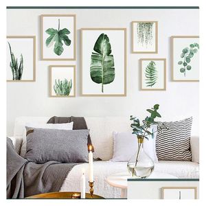 Obrazy Zielona roślina obraz cyfrowy nowoczesny zdobiony obraz Mash Mash Malowane el sofa dekoracja ścienna d dbc DH1496-1 Dr Dhgxw